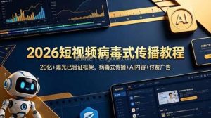 2026短视频病毒式传播教程：20亿+曝光已验证框架，病毒式传播+AI内容+付费广告