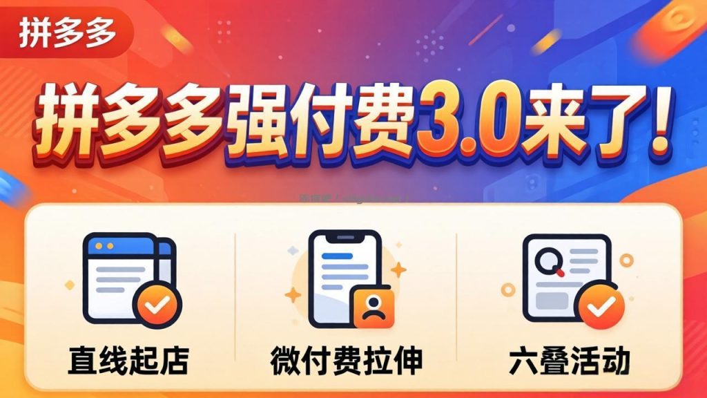 拼多多强付费3.0来了(更新4月