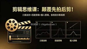 剪辑思维课：颠覆先拍后剪！三镜法则+匹配剪辑+插入剪辑，告别流水账视频