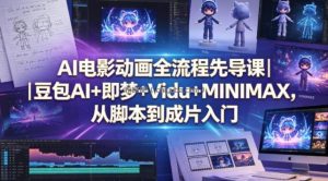 AI电影动画全流程先导课｜豆包AI+即梦+Vidu+MINIMAX，从脚本到成片入门