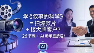 学《叙事的科学》= 拍爆款片 + 接大牌客户？26 节课 + AI 助手直接送！