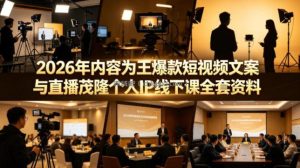2026年内容为王爆款短视频文案与直播茂隆个人IP线下课全套资料(价值4980)