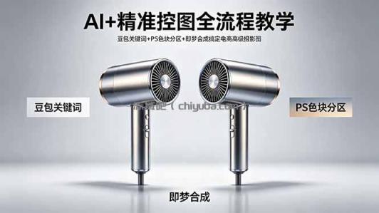 AI+精准控图全流程教学 豆包关键词+PS色块分区+即梦合成搞定电商高级摄影图