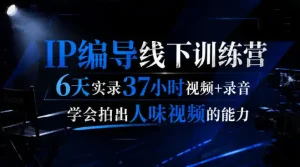 后浪·IP编导线下训练营，6天实录37小时视频+录音，学会拍出人味视频的能力