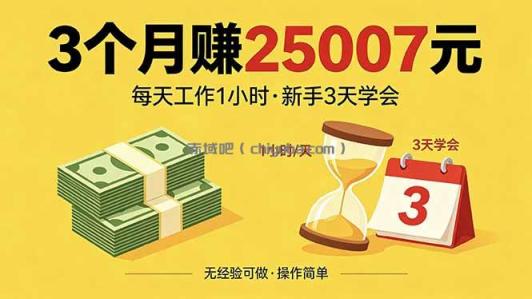 3个月赚钱25007元，每天工作1个小时，新手3天全部学会！