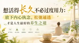 付费文章：想活得长久不必过度用力：放下内心执念，松弛通透才是人生最好的养生之道