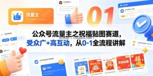 公众号流量主之祝福贴图赛道，受众广+高互动，从0-1全流程讲解