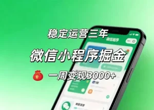 月收益稳定1W+的微信小程序，前期积累客户，后期躺平养老，小白轻松上手
