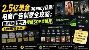 2.5亿美金agency私藏！电商广告创意全攻略：告别烧钱无效，模板SOP直接用【原创双语字幕】
