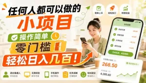任何人都可以做的小项目：操作简单，零门槛轻松日入几百！【揭秘】