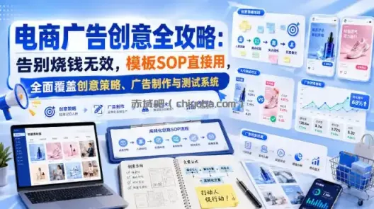 电商广告创意全攻略：告别烧钱无效，模板SOP直接用，全面覆盖创意策略、广告制作与测试系统【原创双语字幕】