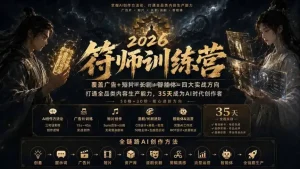 符师训练营-35天成为AI时代创作者，广告+短片+漫剧+智能体四大实战方向，掌握从创意到上线的完整工作流