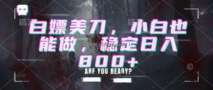 白嫖美刀，小白也能做，稳定日入800+