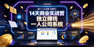 AI×一人公司(OPC)14天商业实战营，用AI帮你搭建一个属于你自己的、能独立賺钱的一人公司系统