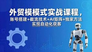 外贸新模式实战课程-更新5月，账号搭建+截流技术+AI矩阵+独家方法实现自动化获客