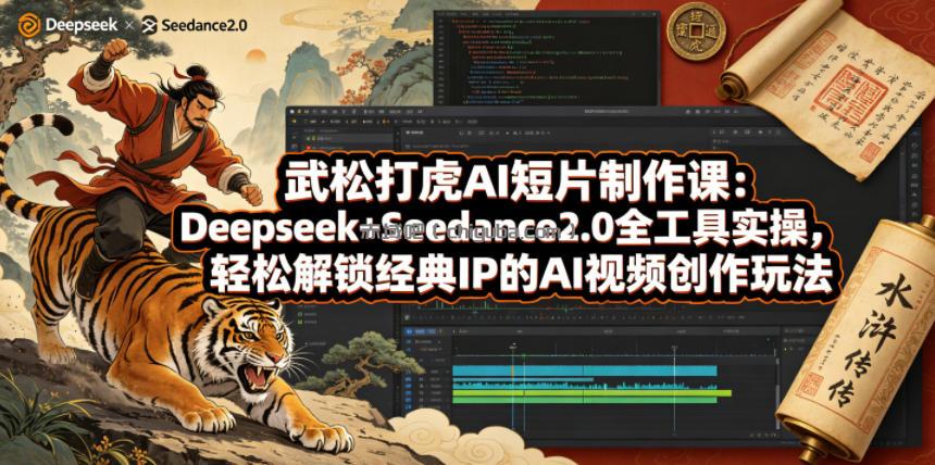 武松打虎AI短片制作课:Deepseek+Seedance2.0全工具实操,轻松解锁经典IP的AI视频创作玩法