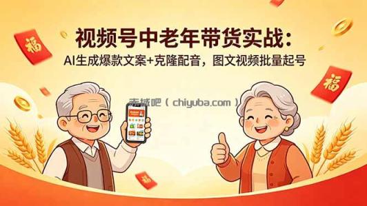 视频号中老年带货实战：AI生成爆款文案+克隆配音，图文视频批量起号