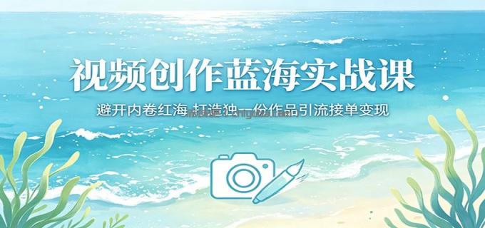 视频创作蓝海实战课:避开内卷红海,打造独一份作品引流接单变现