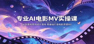 专业AI电影MV实操课：从创意构思到成片落地，零基础打造电影质感MV