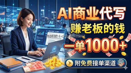 AI商业代写，赚老板的钱，一单1000+，附免费接单渠道
