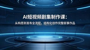 AI短视频剧集制作课：从构思到发布全流程，结构化创作完整叙事作品