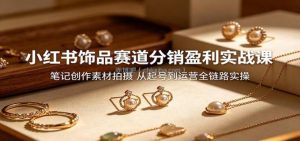 小红书饰品赛道分销盈利实战课：笔记创作素材拍摄，从起号到运营全链路实操