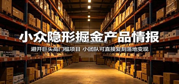 小众隐形掘金产品情报：避开巨头高门槛项目，小团队可直接复刻落地变现