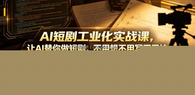 AI短剧工业化实战课，让AI替你做短剧，不用想不用写不用拍，搭建可量产的AI短剧制作团队