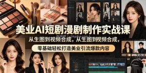 美业AI短剧漫剧制作实战课，从生图到视频合成，零基础轻松打造美业引流爆款内容