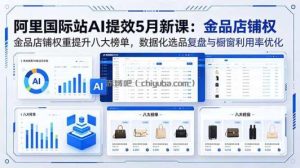 阿里国际站AI提效5月新课：金品店铺权重提升八大榜单，数据化选品复盘与橱窗利用率优化
