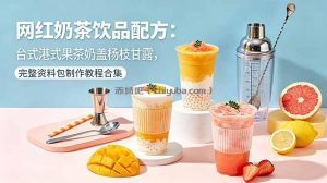 网红奶茶饮品配方：台式港式果茶奶盖杨枝甘露，完整资料包制作教程合集