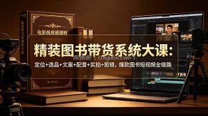 精装图书带货系统大课：定位+选品+文案+配音+实拍+剪辑，爆款图书短视频全链路