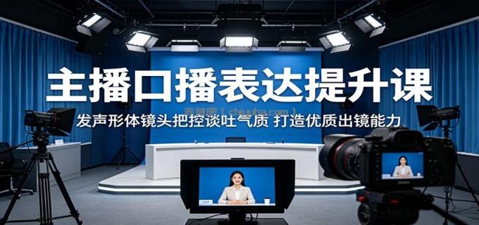 主播口播表达提升课：发声形体镜头把控谈吐气质，打造优质出镜能力