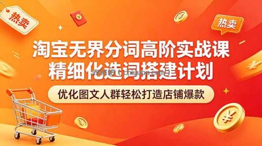 淘宝无界分词高阶实战课 精细化选词搭建计划 优化图文人群轻松打造店铺爆款