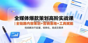 全媒体爆款策划高阶实战课｜全链路内容策划+营销落地+工具赋能，彻底解决不起量、低转化、低成交难题