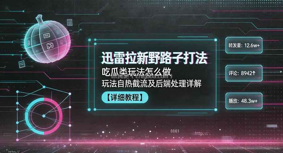 迅雷拉新野路子打法，吃瓜类玩法怎么做，玩法自热截流及后端处理详解