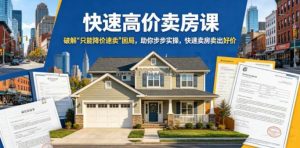 快速高价卖房课，破解“只能降价速卖”困局，助你步步实操，快速卖房卖出好价(更新2026)