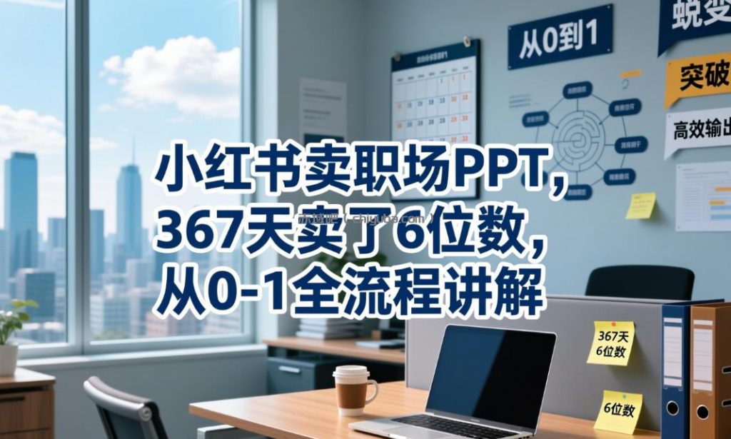 小红书卖职场PPT，367天卖了6位数，从0-1全流程讲解