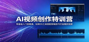 AI视频创作特训营：零基础入门到精通，玩转DS工具搭配剪辑技巧打造爆款视频