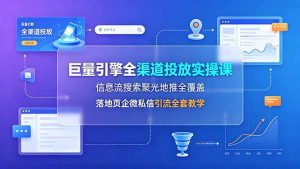 巨量引擎全渠道投放实操课，信息流搜索聚光地推全覆盖，落地页企微私信引流全套教学