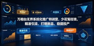 万相台无界系统化推广特训营VI0.0，少花冤枉钱，精准引流、打爆新品、稳提投产(全程录音+字幕)
