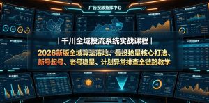 千川全域投流系统实战课程｜2026新版全域算法落地、叠投抢量核心打法、新号起号、老号稳量、计划异常排查全链路教学