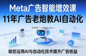 Meta广告智能增效课，11年广告老炮教AI自动化，助您运用AI与自动化技术提升广告收益