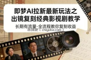 即梦AI拉新最新玩法之出镜复刻经典影视剧教学，长期有流量，全流程教你复制收益