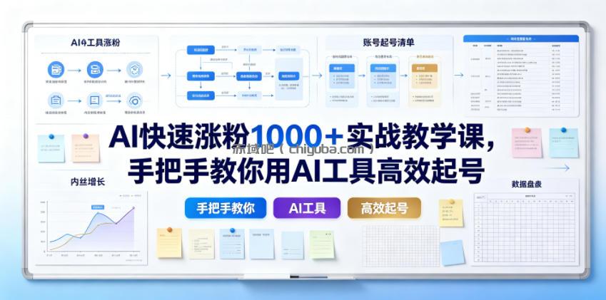 AI快速涨粉1000＋实战教学课，手把手教你用AI工具高效起号