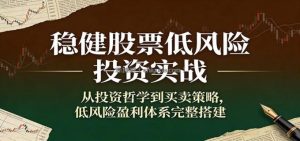 稳健股票低风险投资实战：从投资哲学到买卖策略，低风险盈利体系完整搭建