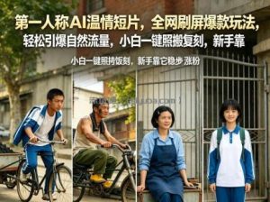 第一人称AI温情短片，全网刷屏爆款玩法，轻松引爆自然流量，小白一键照搬复刻，新手靠它稳步涨粉