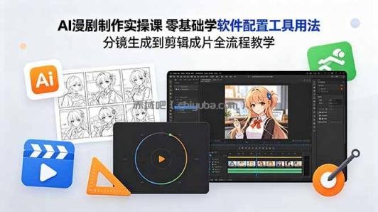 AI漫剧制作实操课 零基础学软件配置工具用法 分镜生成到剪辑成片全流程教学