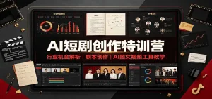 AI短剧创作特训营：行业机会解析，剧本创作，AI图文视频工具教学(文字版)