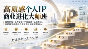 高质感个人IP商业进化大师班：战略定位+品牌塑造+产品设计+私域表达，系统提升品牌辨识度与商业转化完整能力